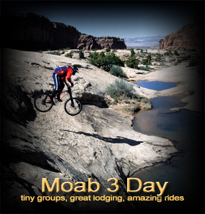 3 guided Moab day rides and lodgings