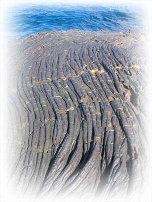 Pahoehoe lava on Puna Coast.