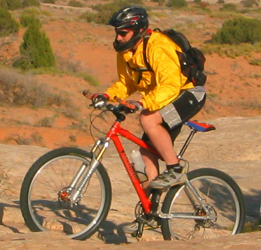 Lee Bridgers on one of the Ventana El Saltamontes test bikes