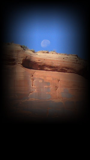 Moab Canyon Country morning moon